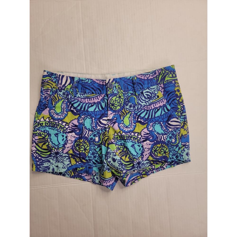 Lilly Pulitzer The Callahan Short SZ 10 Euro Summer Resort Wear Blue Violet - Picture 2 of 8